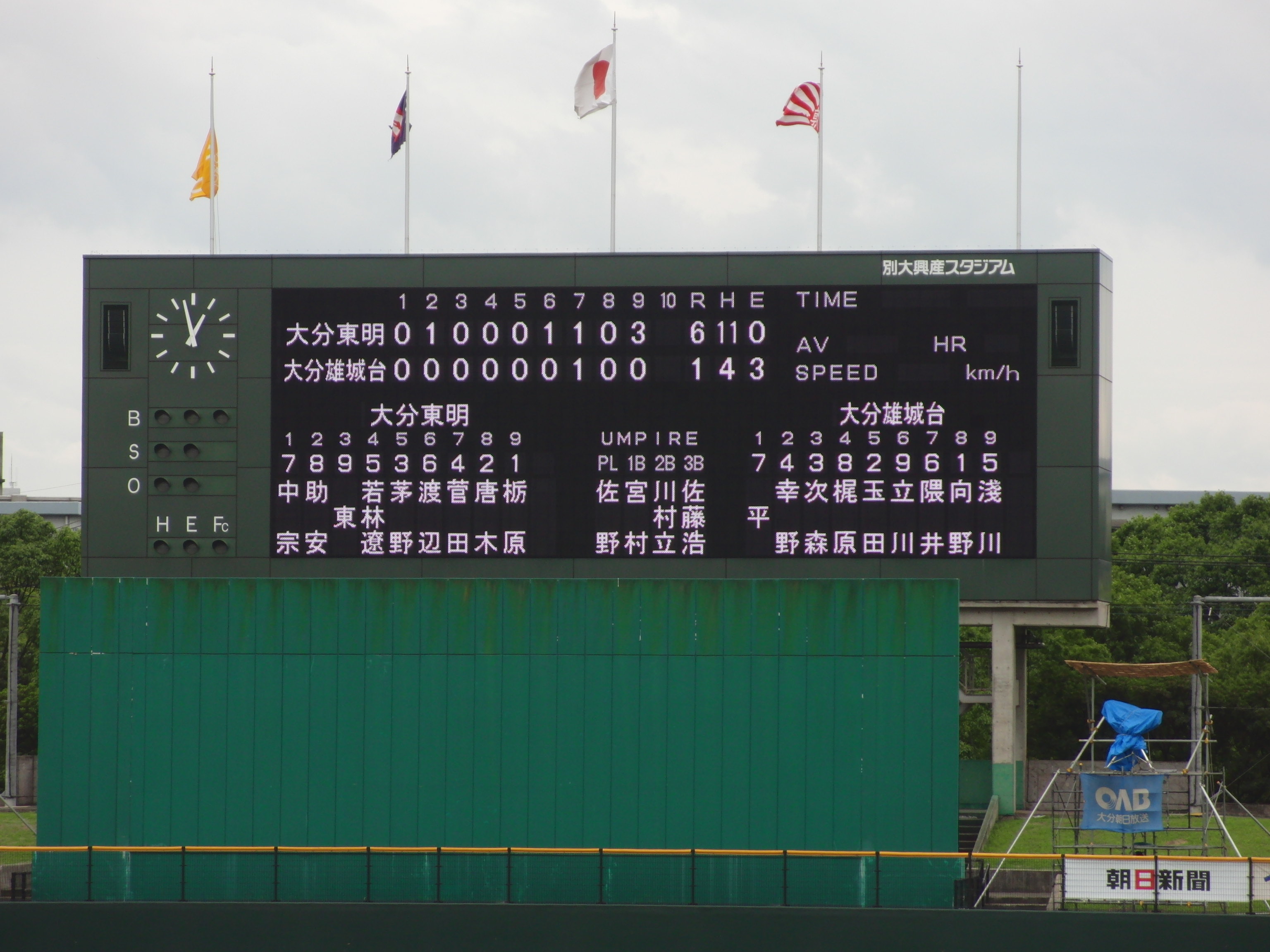夏の甲子園県予選　３回戦の結果